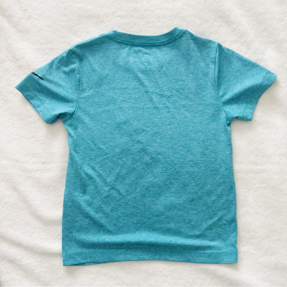 Nike Boys Activewear Set DriFit Teal Swoosh Shirt and Black Athletic Shorts 7 - Picture 3 of 8